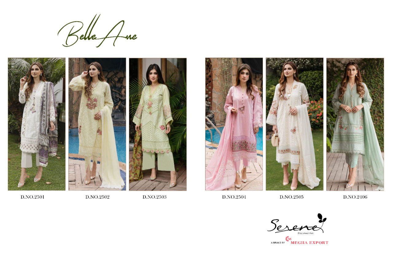 Serene Belle Ame Fancy Designer Heavy Festive Wear Pure Lawn Cotton Heavy Embroidery Pakistan Salwar Kameez Collection
